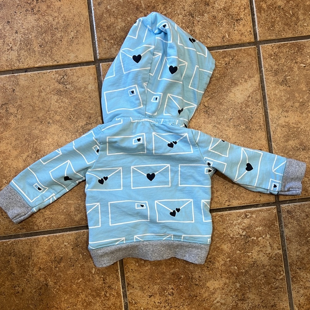 Monica and Andy Baby Blue Heart Letter Jacket Size 6-9M! - Picture 3 of 3